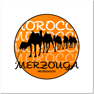 sahara merzouga morocco orange sticker Posters and Art